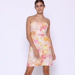 Sweet Strapless Floral Dress with Pockets